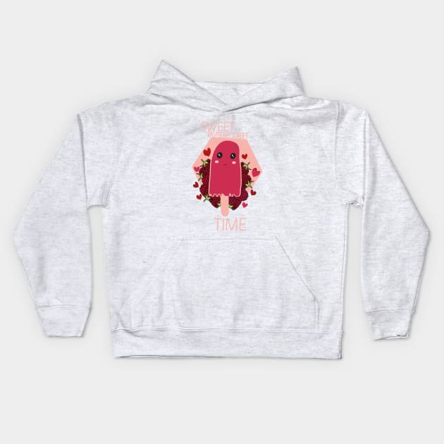 Raspberry sorbet Kawaii Sweet Raspberry Sorbet Time Kids Hoodie by Day81